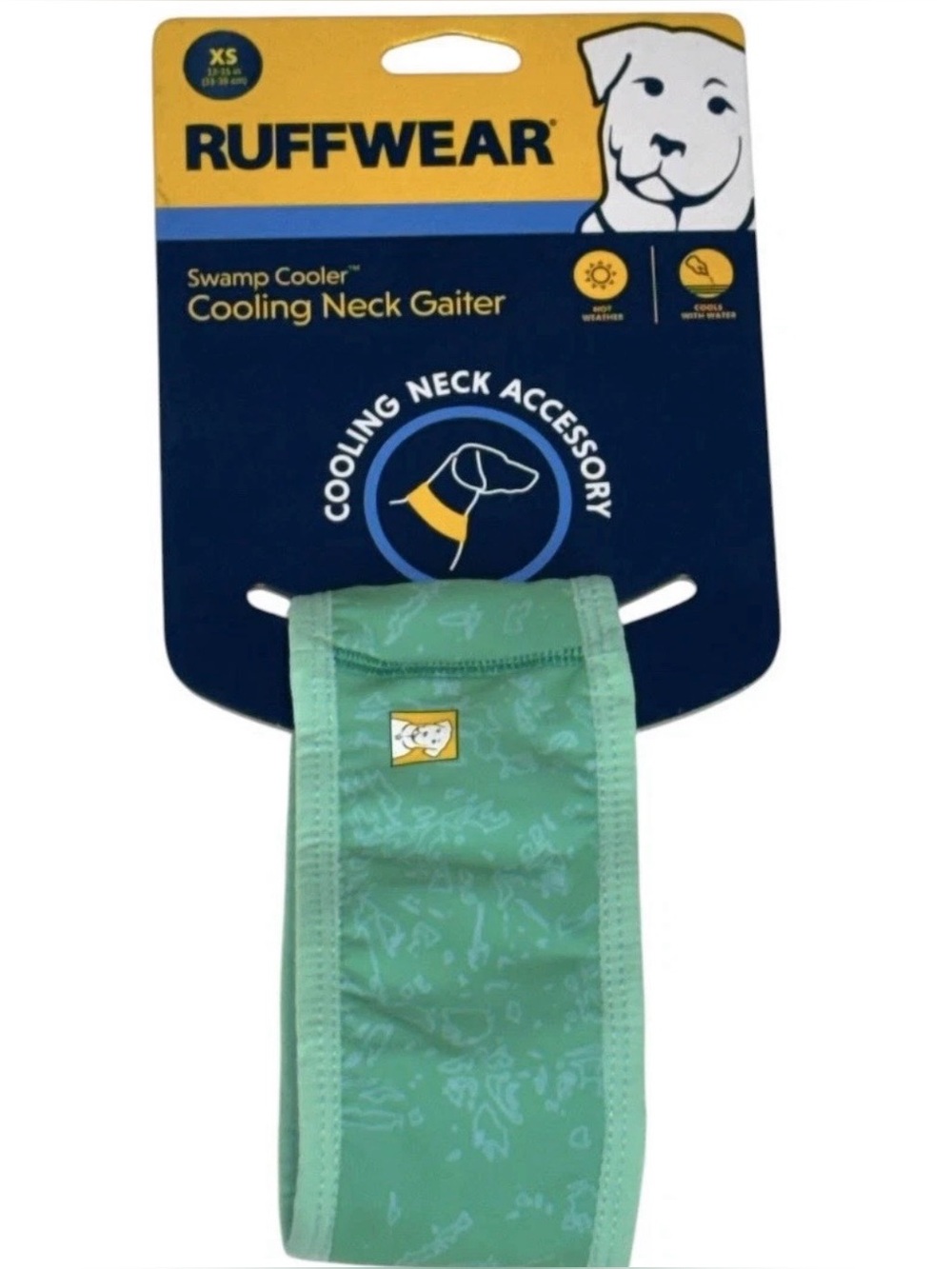 Ruffwear Swamp Cooler Cooling Dog Neck Gaiter Size XS 12”-15” Aurora Teal